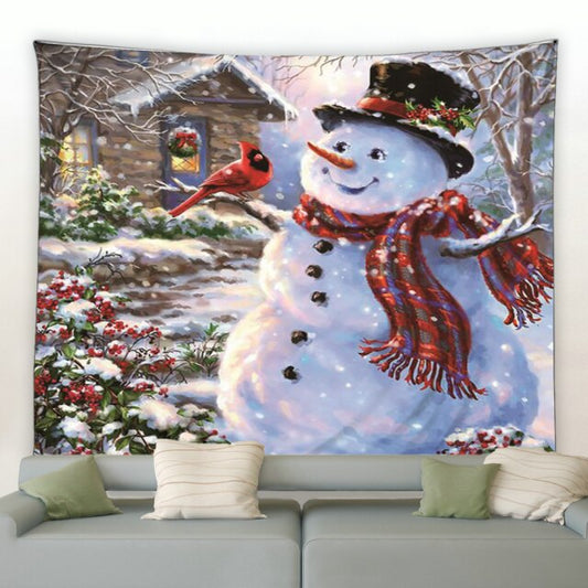 Traditional Snowman Christmas Tapestry - Clover Online