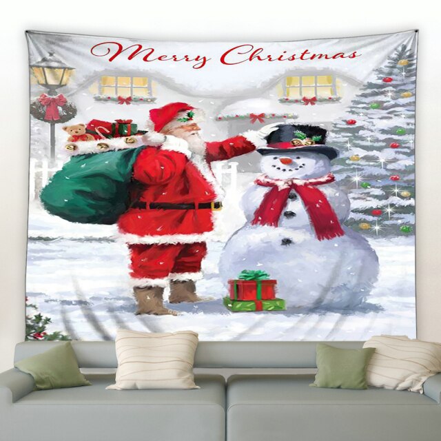 Santa and Snowman Christmas Tapestry - Clover Online