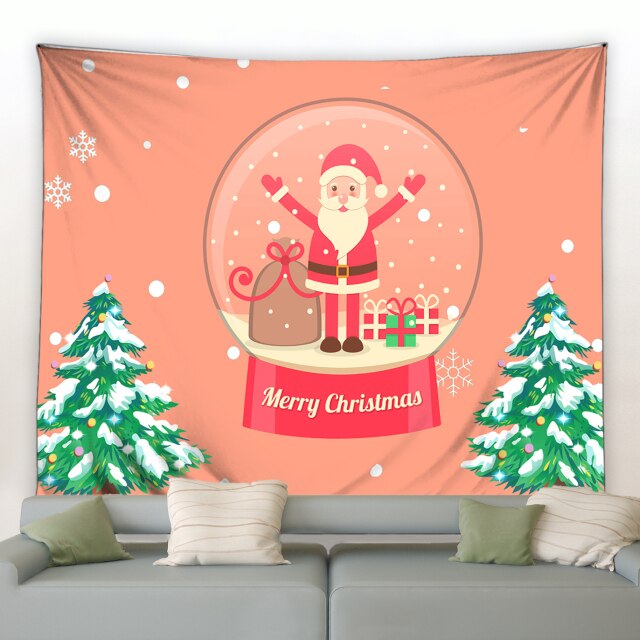 Santa Snowglobe Christmas Tapestry - Clover Online