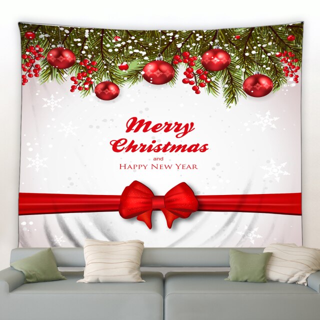 Merry Christmas Bow Tapestry - Clover Online