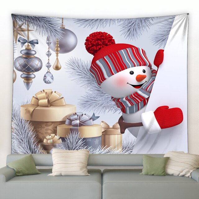 Hiding Snowman Christmas Tapestry - Clover Online