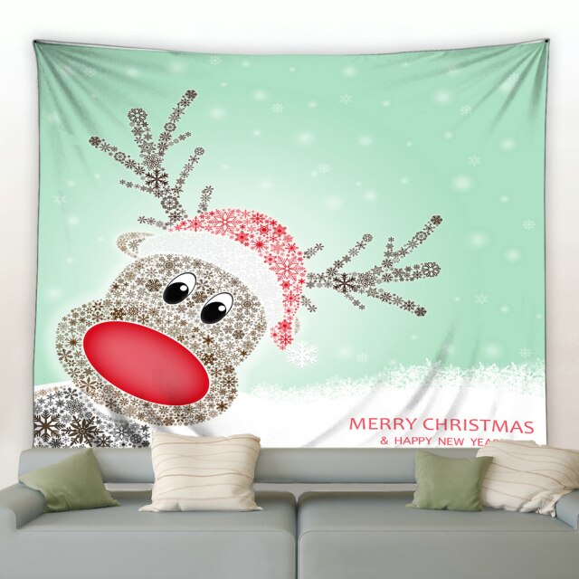 Patterned Reindeer Christmas Tapestry - Clover Online