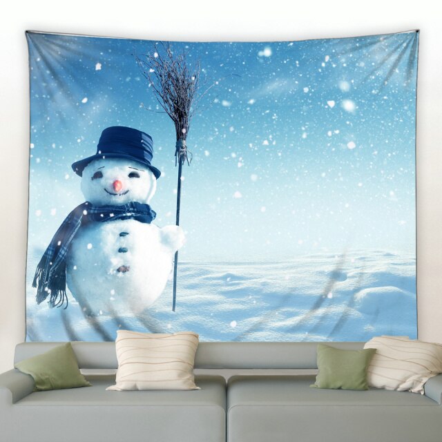 Smiling Snowman Christmas Tapestry - Clover Online