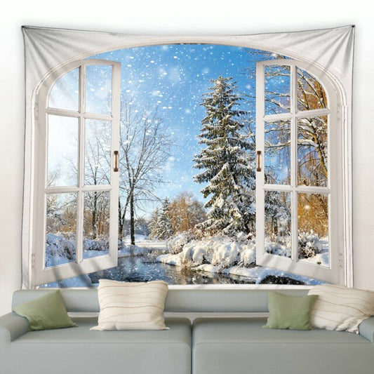 Winter Forest View Garden Tapestry - Clover Online