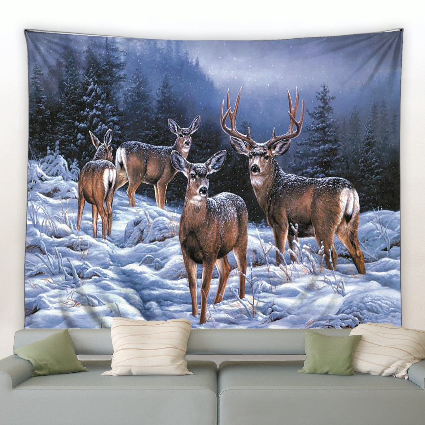Winter Elk Garden Tapestry - Clover Online