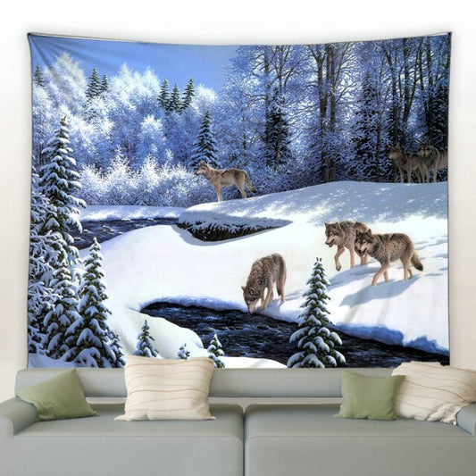 Winter Wolves Garden Tapestry - Clover Online