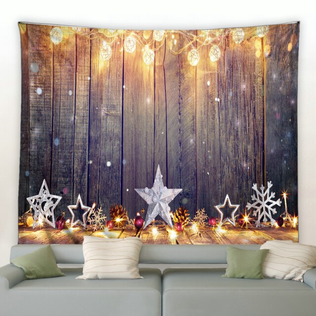 Christmas Wooden Stars Tapestry - Clover Online