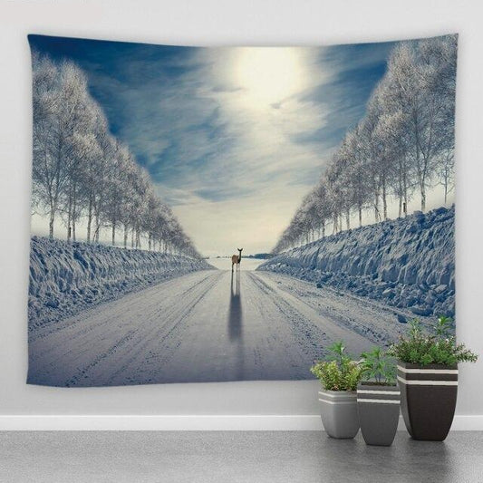 Deer In The Road Winter Garden Tapestry - Clover Online