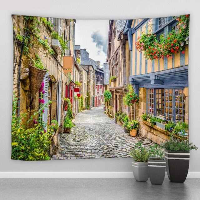 Cobbled European Street Garden Tapestry - Clover Online