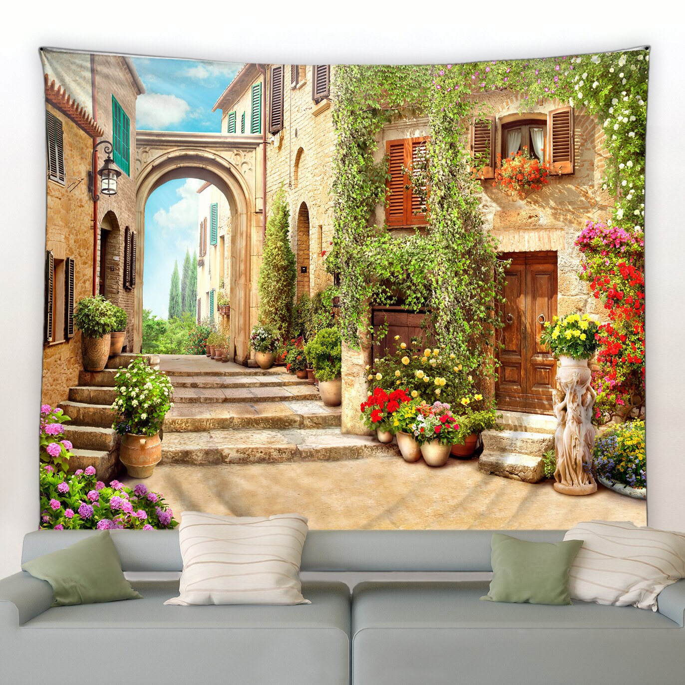 Mediterranean Courtyard Garden Tapestry - Clover Online