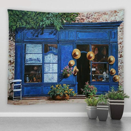 Blue Shop Garden Tapestry - Clover Online