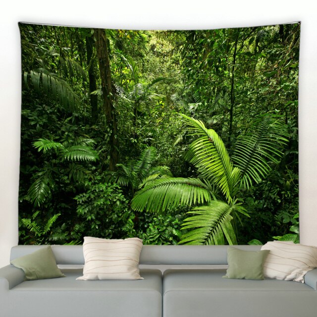 Tropical Jungle Foliage Garden Tapestry - Clover Online