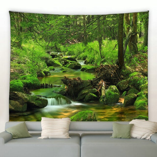 Natural Forest Stream Garden Tapestry - Clover Online