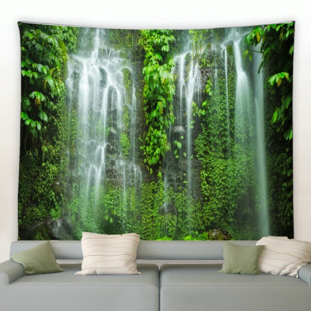 Tall Woodland Waterfall Garden Tapestry - Clover Online