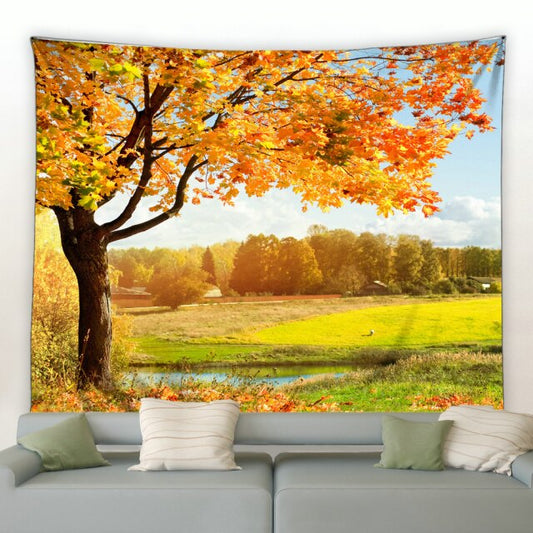 Autumnal Park View Garden Tapestry - Clover Online