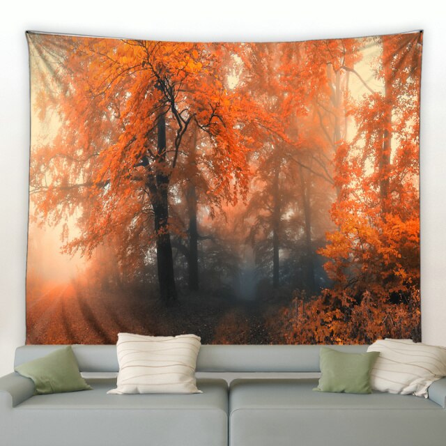 Misty Golden Trees Garden Tapestry - Clover Online