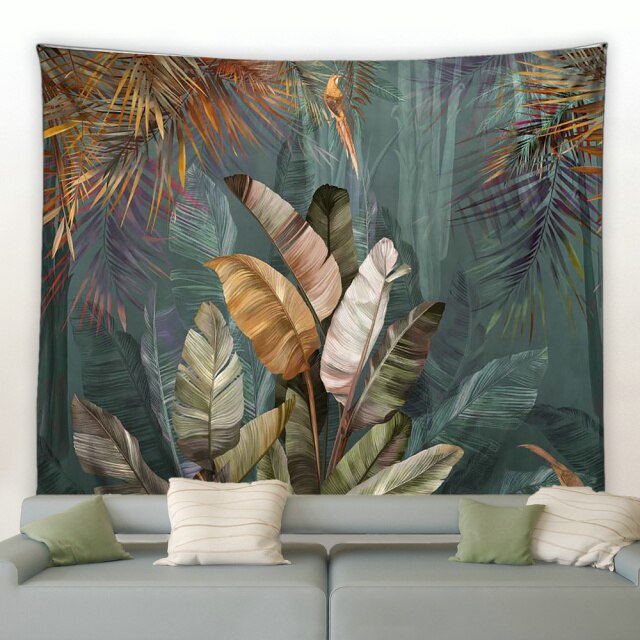 Palm Leaves Tropical Garden Tapestry - Clover Online