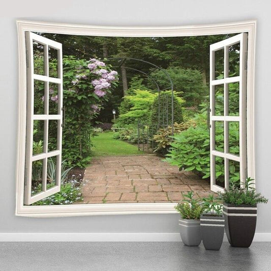 Window To Garden Archway Tapestry - Clover Online