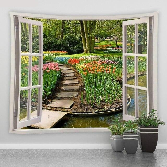 Window To Water Stepping Stone Garden Tapestry - Clover Online