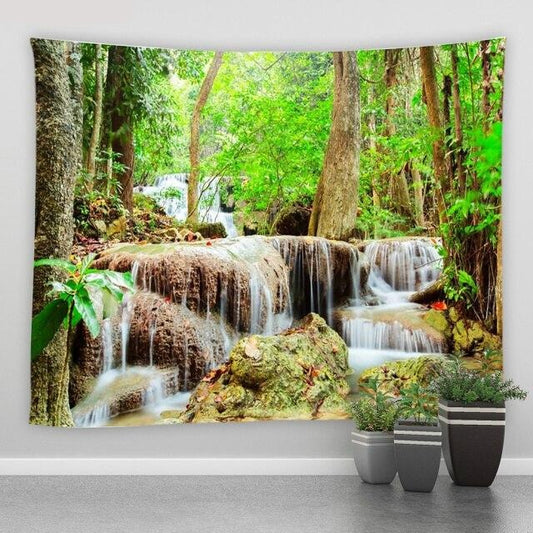Rainforest Waterfall Garden Tapestry - Clover Online