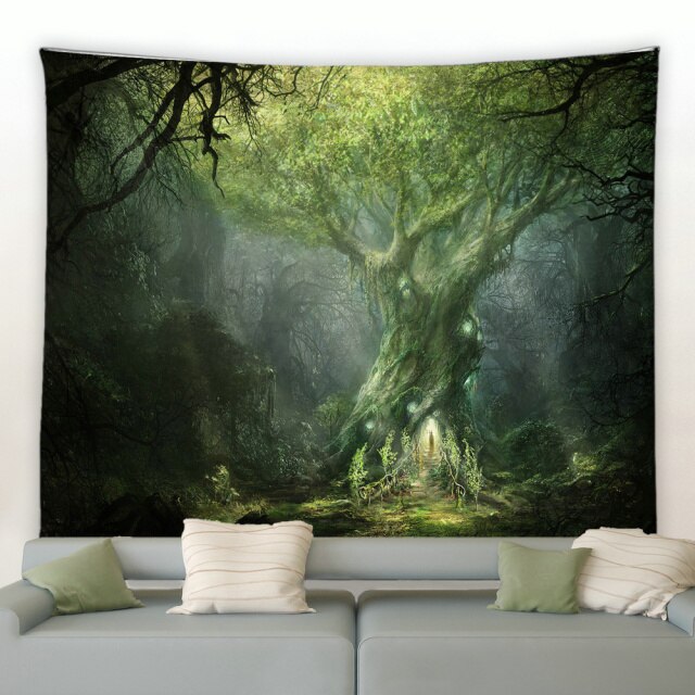 Fairy Tree House Garden Tapestry - Clover Online