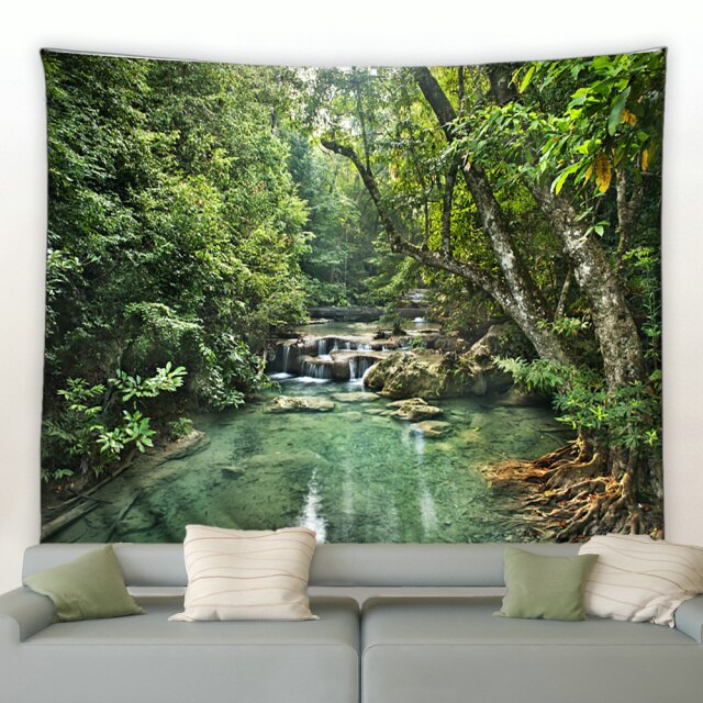 Still Jungle River Garden Tapestry - Clover Online