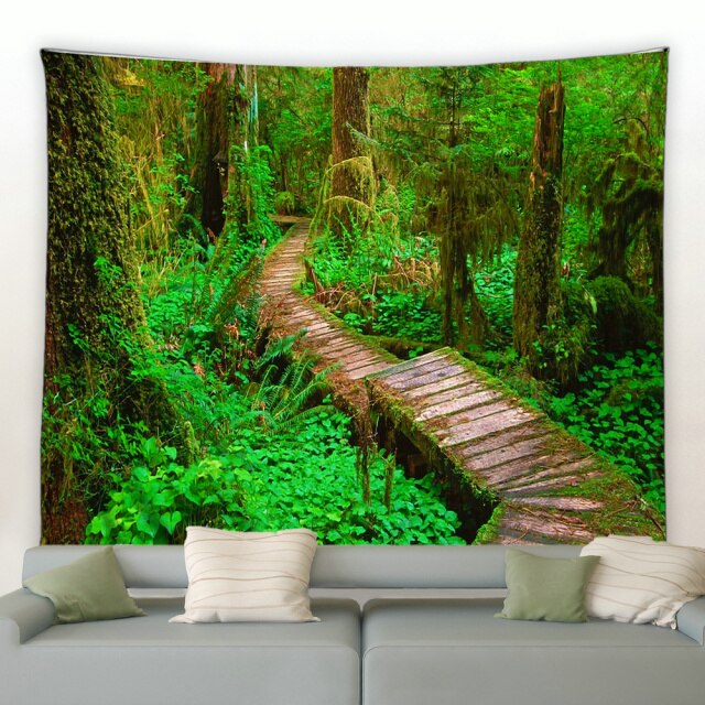 Mossy Forest Walkway Garden Tapestry - Clover Online