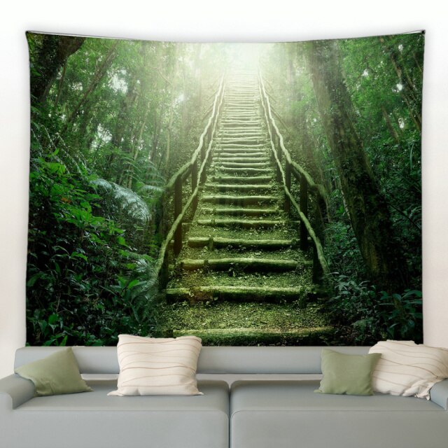 Woodland Stairway To Light Garden Tapestry - Clover Online