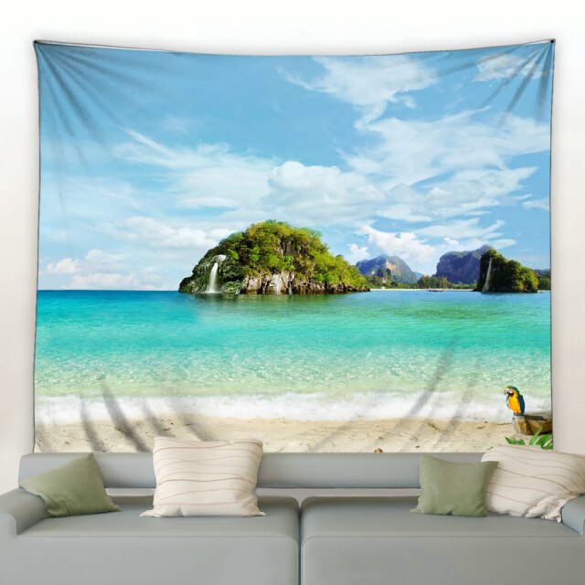 Beach Island Garden Tapestry - Clover Online