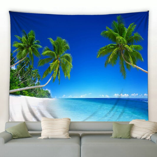 White Sand Palm Beach Garden Tapestry - Clover Online