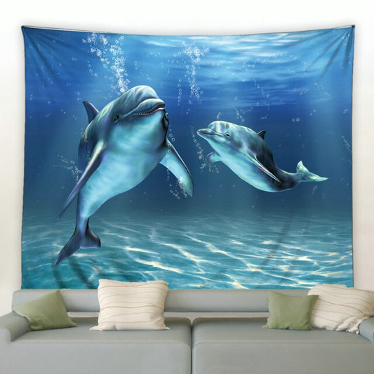 Underwater Dolphins Garden Tapestry - Clover Online