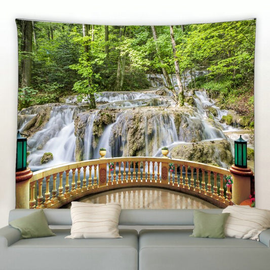 Balcony Waterfall View Garden Tapestry - Clover Online