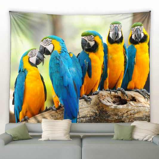 Parrot Family Garden Tapestry - Clover Online