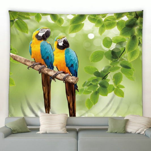 Parrots On Branch Garden Tapestry - Clover Online