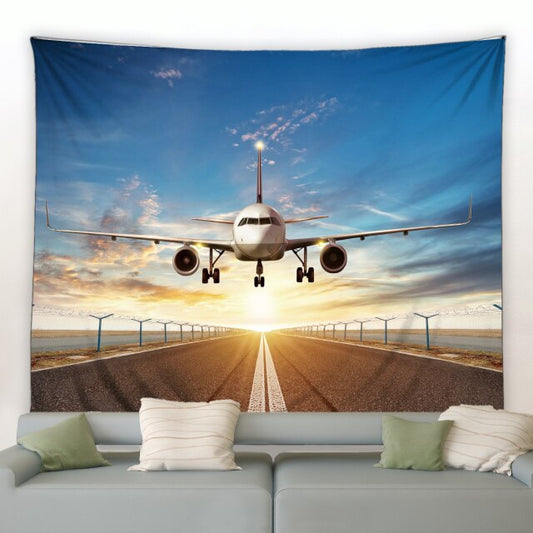 Landing Airplane Garden Tapestry - Clover Online