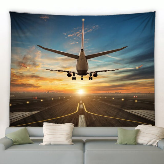Airplane Runway Garden Tapestry - Clover Online