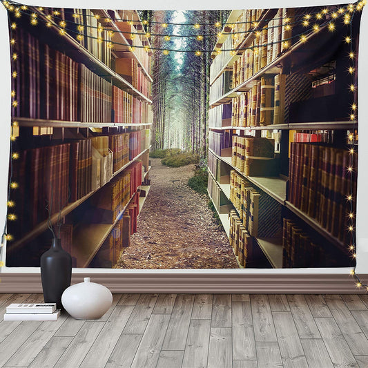 Secret Bookcase To Woodland Garden Tapestry - Clover Online