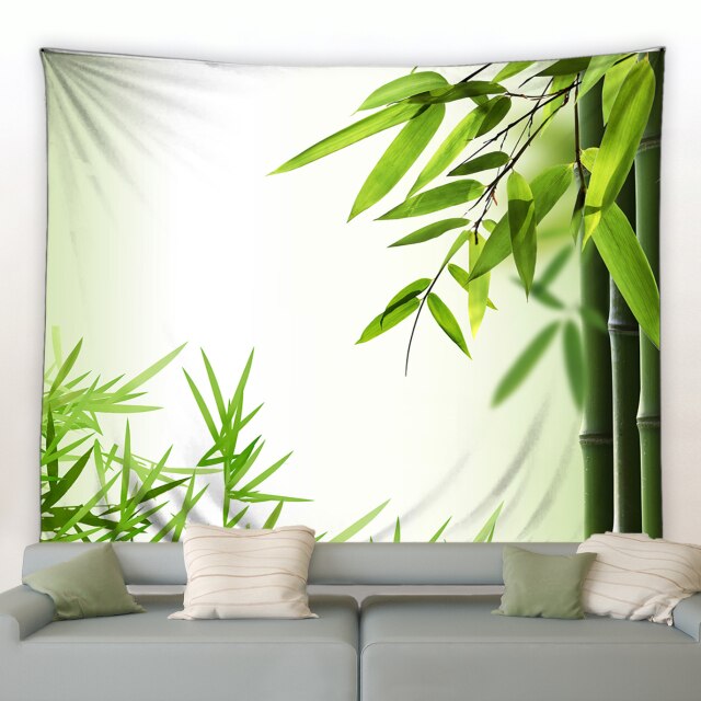Green Bamboo Style Garden Tapestry - Clover Online