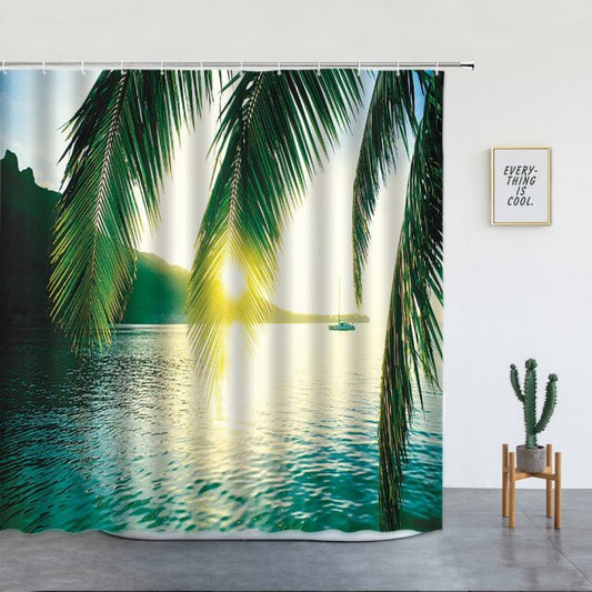 Sunset Island Style Garden Shower Curtain - Clover Online