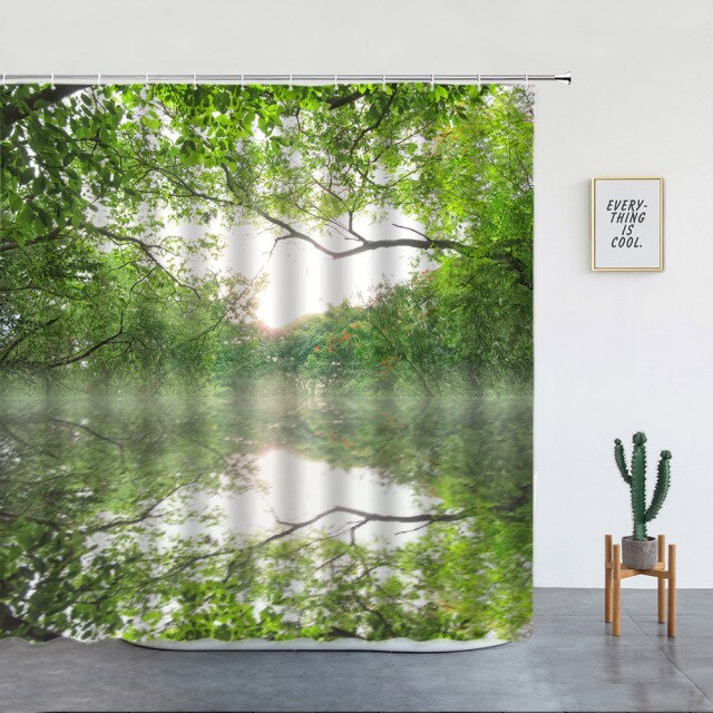 Tree Reflection Garden Shower Curtain - Clover Online