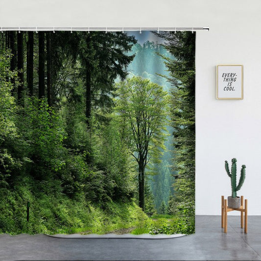 Natural Forest Shower Curtain - Clover Online