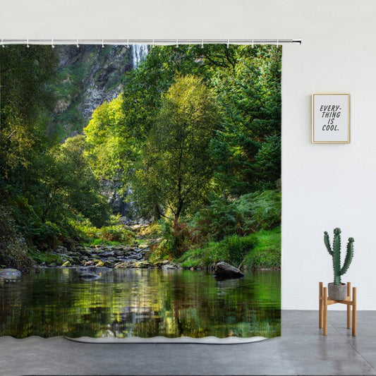 Waterfall Clearing Garden Shower Curtain - Clover Online