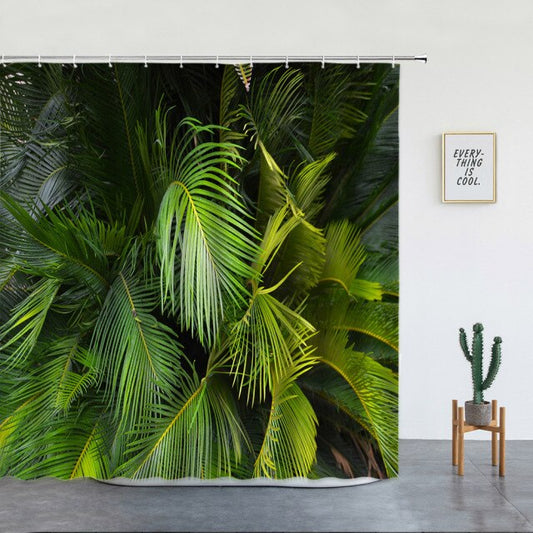 Tropical Palm Leaves Garden Shower Curtain - Clover Online