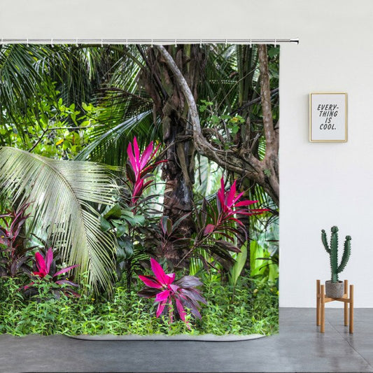 Tropical Jungle Plants Garden Shower Curtain - Clover Online
