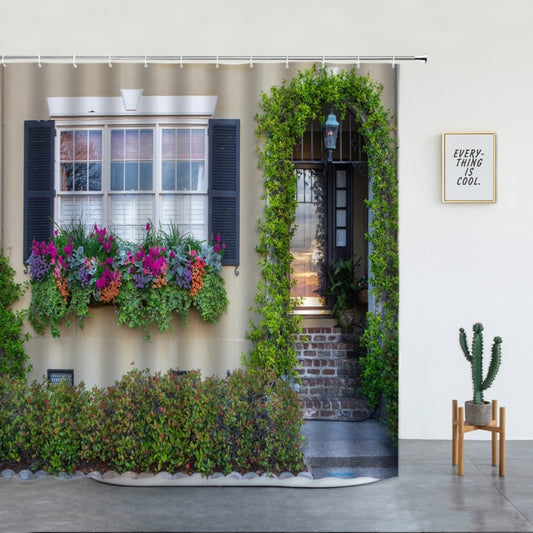 Plant Covered Building With Door Garden Shower Curtain - Clover Online