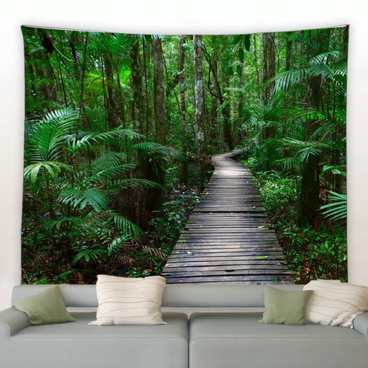 Tropical Jungle Bridge Style Garden Tapestry - Clover Online