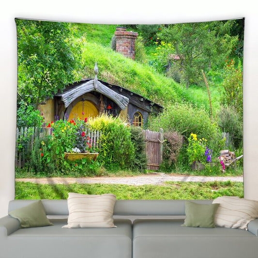 Hidden Hillside House Garden Tapestry - Clover Online