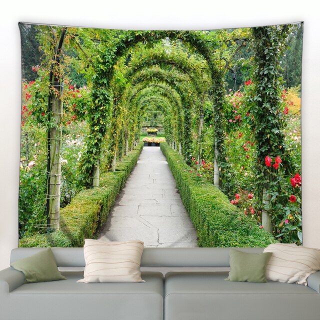 Arch Lined Garden Walkway Garden Tapestry - Clover Online