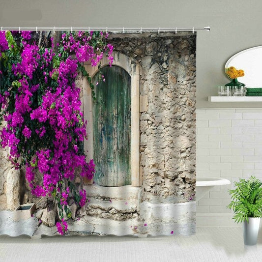 Rustic Door With Climbing Plant Garden Shower Curtain - Clover Online