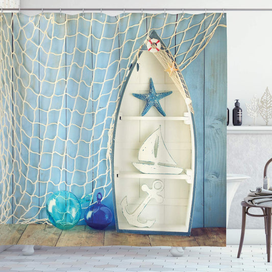 Nautical Boat And Net Garden Shower Curtain - Clover Online